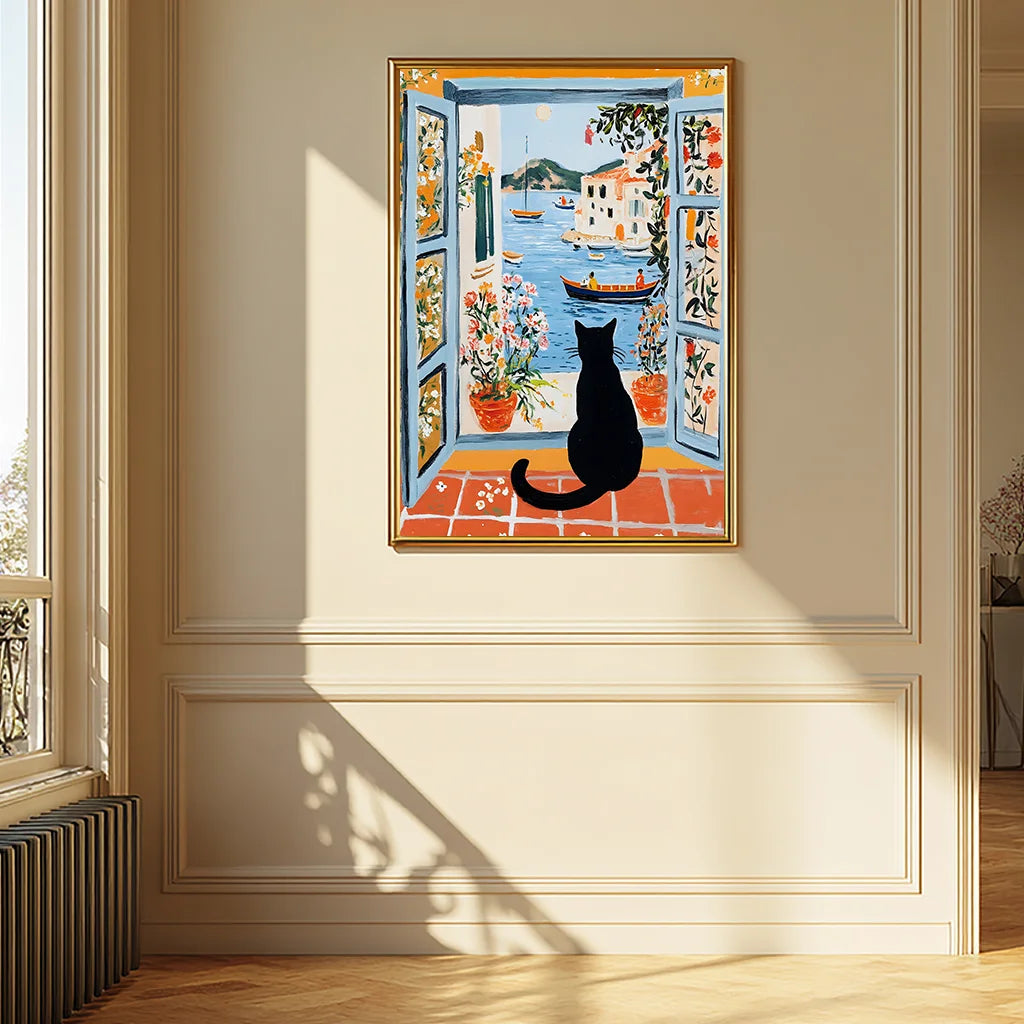Animal Ocean Landscape Wall Art, Nordic Coastal Canvas Painting, Matisse Flower Poster Print for Bedroom Living Room Wall Decor Peaceful Pleasures Health and Wellness