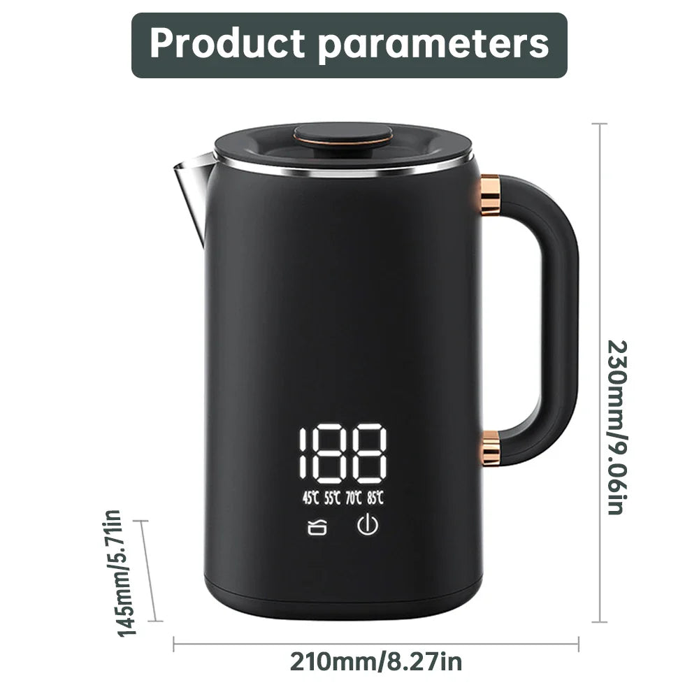 URGGU 1.7L Electric Kettle | 5-Temp Settings & Auto Shut-Off