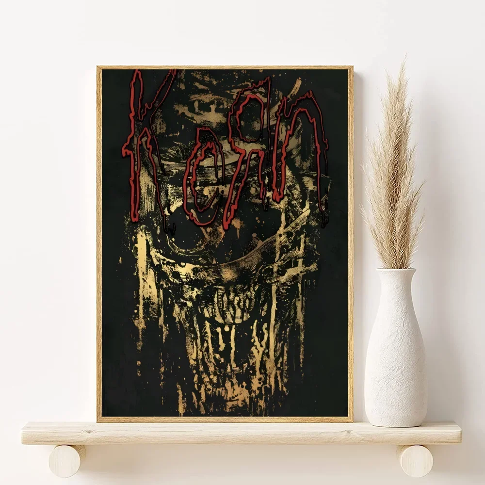 1pc Korn Rock Band Music Poster, Minimalist Aesthetics Canvas Painting Print for Living Room Modern Home Decor Peaceful Pleasures Health and Wellness z3 20x30cm Unframed