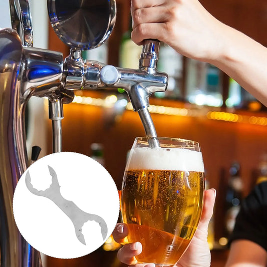 Beer Faucet Spanner Stainless Steel Multi-Function Brewing Wrench Tool Convenient Faucet Tap Tower Beer Spanner Wrench Peaceful Pleasures Health and Wellness Default Title