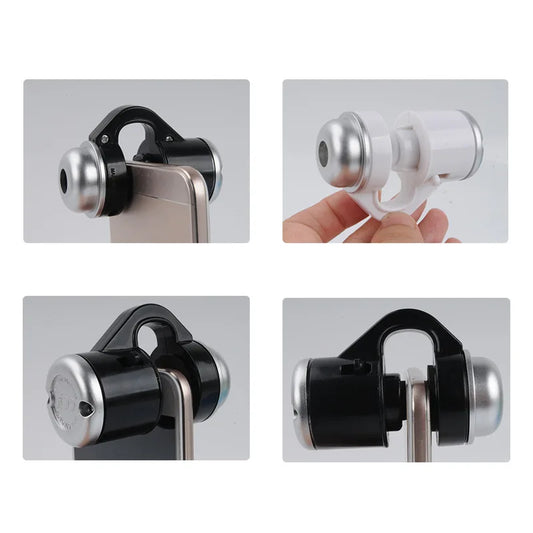 Mobile Phone Magnifier Universal 30X Glass Lens Camera Clip Microscope Universal Portable Illuminant Identification Loupe lupa Peaceful Pleasures Health and Wellness black