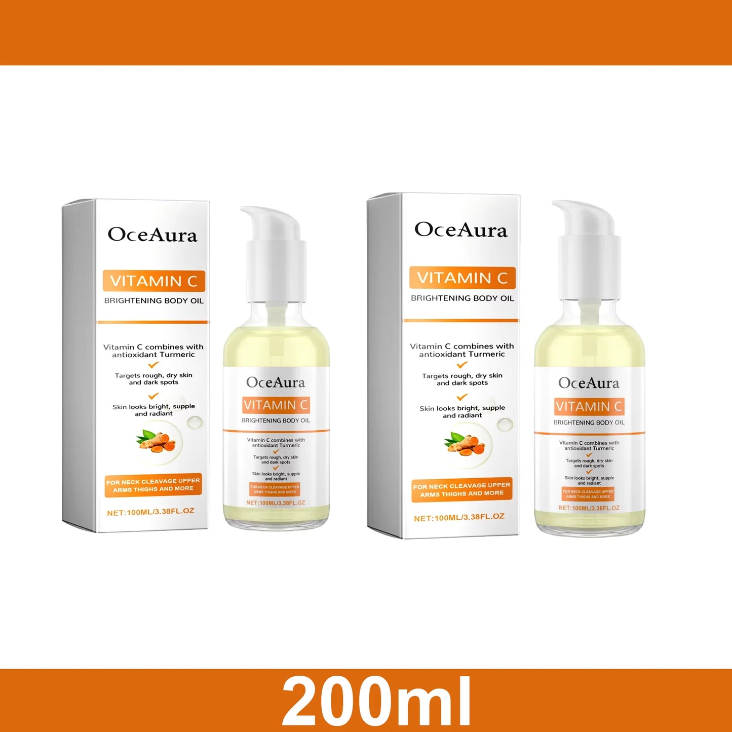 OceAura Vitamin C Brightening Body Oil | Moisturizing Dry Skin