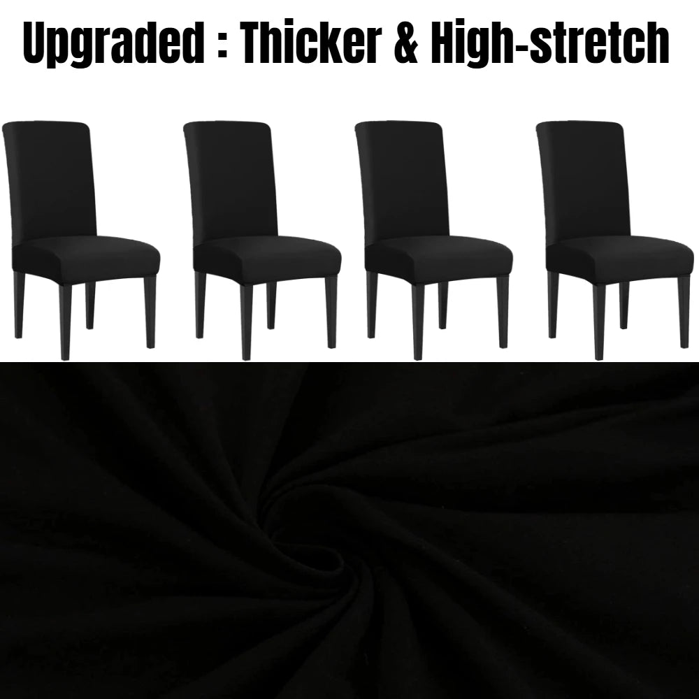 4-Pack Stretch Dining Chair Covers – Elastic Slipcovers Set