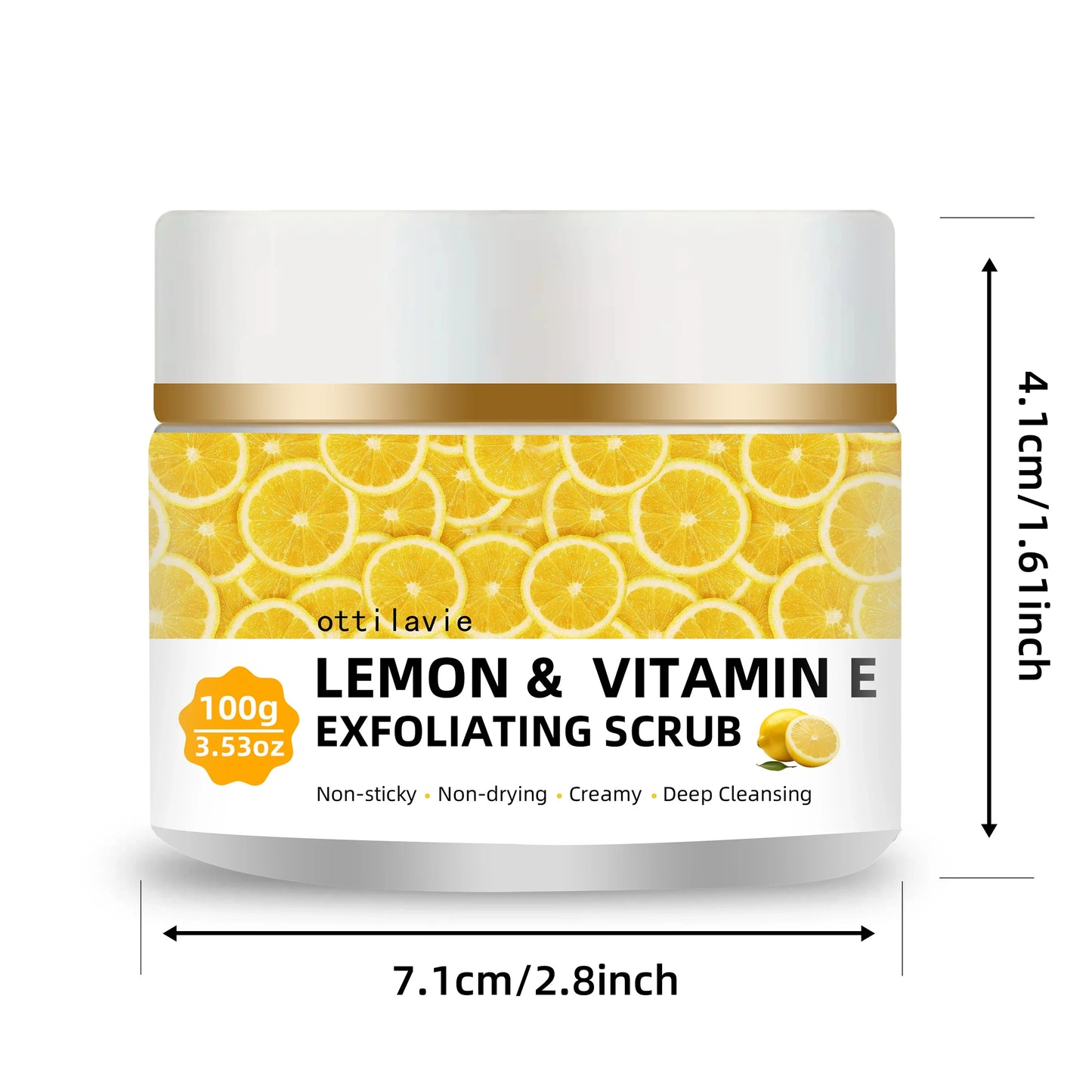 Ottilavie Lemon Vitamin E Scrub | Face & Body Exfoliator