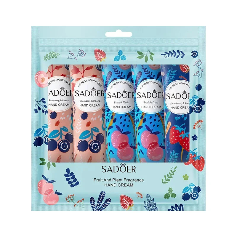 SADOER 5-Pc Fruit Plant Hand Cream Set | Moisturizing Lotion