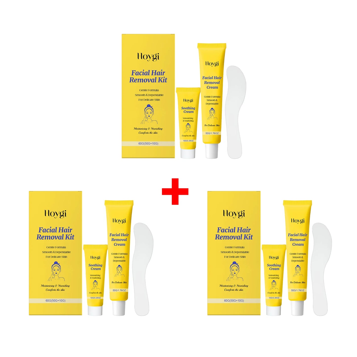 Facial Hair Removal Cream Set for Chin & Upper Lip Removes Fine Hair Depilatory Skin Smooth Shea Butter Facial Hair Remover Kit Peaceful Pleasures Health and Wellness 3 Set