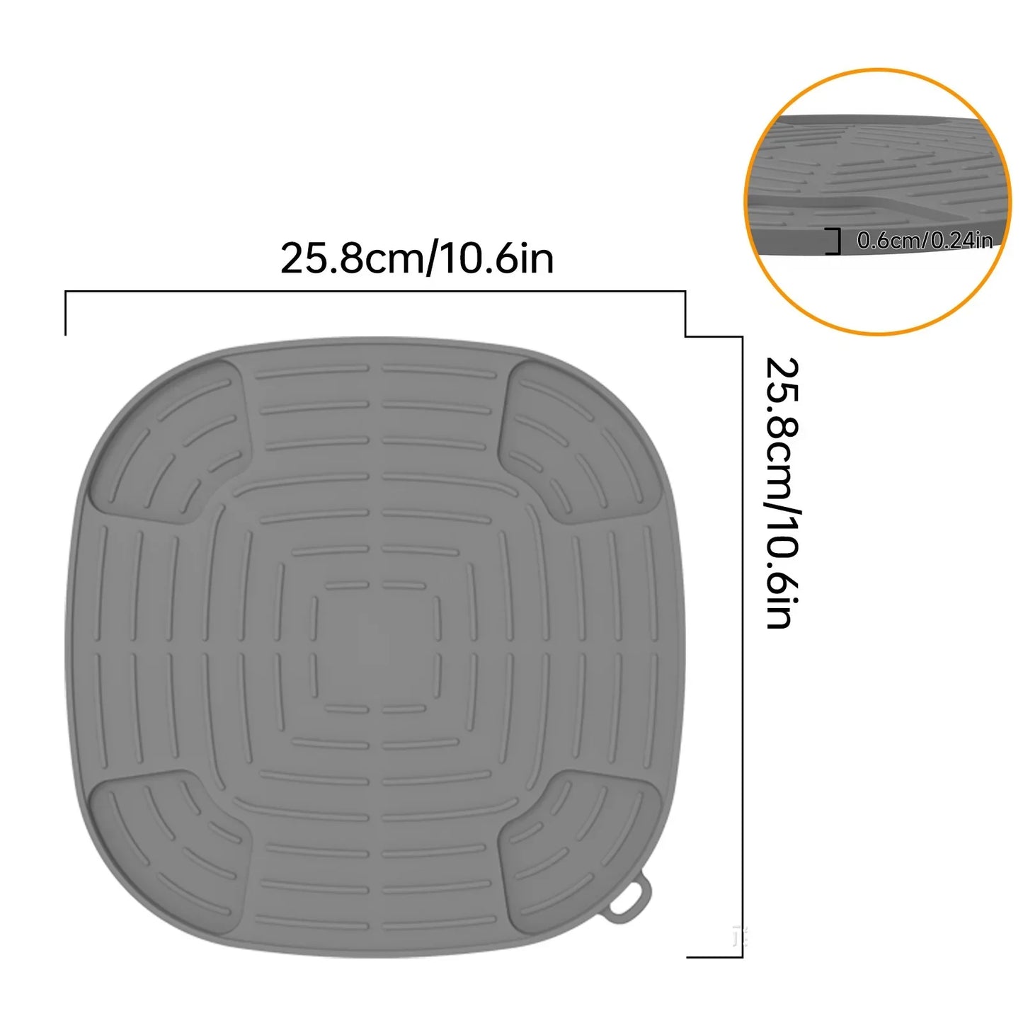 Silicone Air Fryer Mat 10.23" Heat Resistant Trivet | 446°F