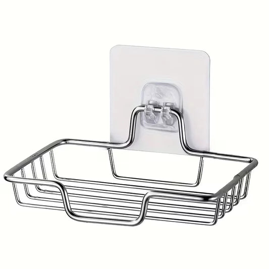Stainless Steel Wall-Mount Soap Dish | No-Drill Adhesive Wall-Mount Soap Dish Peaceful Pleasures Health and Wellness