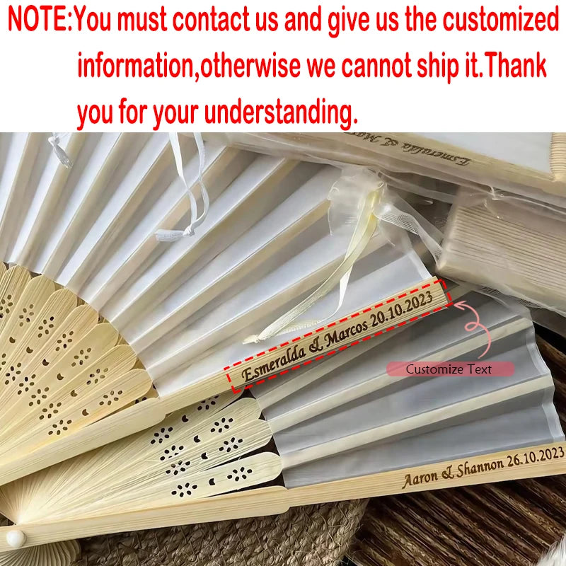 Personalized Wooden Folding Fan – Wedding & Bridal Party Favor