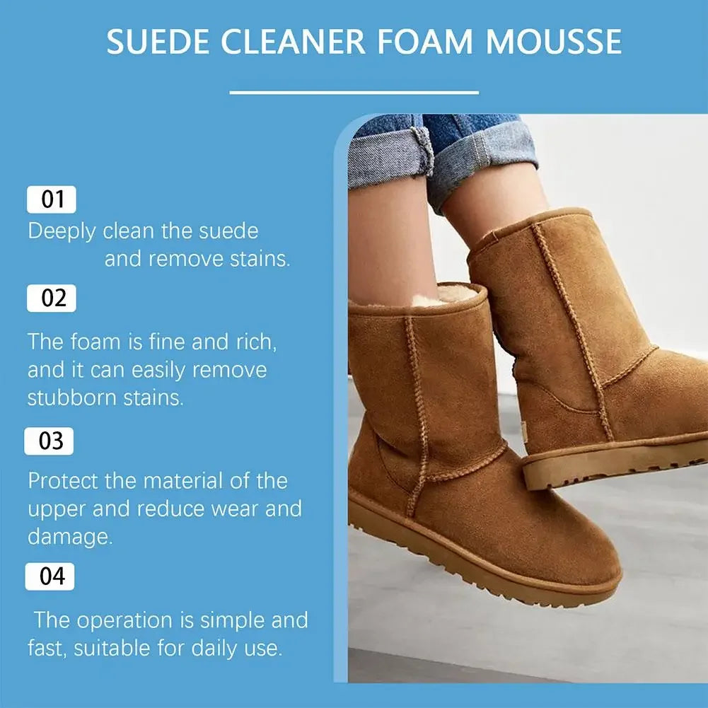 Suede Cleaner Kit No-wash Dry Cleaning Foam Univeral Decontamination for Suede Sheepskin Matte Shoes Leather Sneakers Care 100ml Peaceful Pleasures Health and Wellness