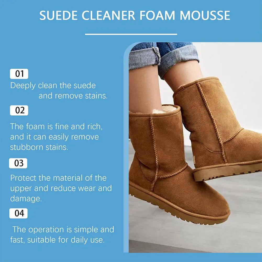 Suede Cleaner Kit – Dry Foam for Shoes, Leather & Bags 100ml