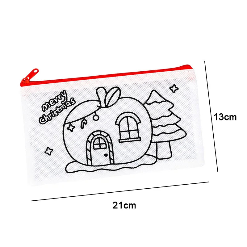 DIY Graffiti Pencil Bag Christmas Gifts Kids Filling Santa Claus