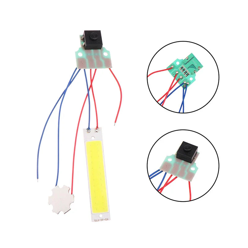 Dual LED Light Board with Switch DC 3.7–5V DIY Lamp Module