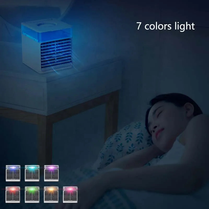 Modern Mini air Conditioning Fan Portable Household Desktop USB Cooling Fan Mobile Humidification Water Cooled Spray Small Fan Peaceful Pleasures Health and Wellness