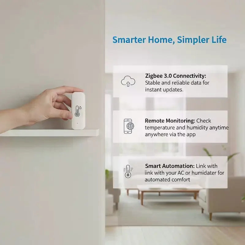 HELTC Zigbee Smart Temp & Humidity Sensor | App Control Smart Home Sensor Peaceful Pleasures Health and Wellness