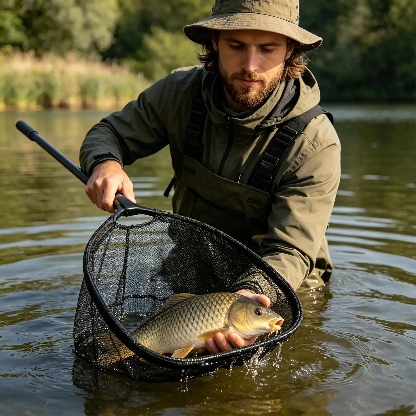 Large Lightweight Fishing Landing Net | Saltwater & Freshwater