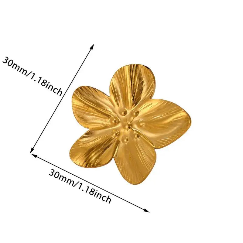 Geometric Spiral Sunflower Brooch | Gold Stainless Steel Pin