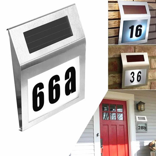 Waterproof Outdoor LED Solar Wall Light House Number Light Address Sign Illuminate for Home Garden Door Plate Wall Lamp Peaceful Pleasures Health and Wellness