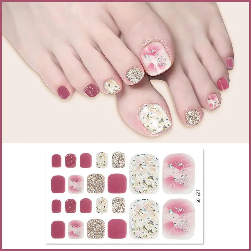 Glitter Toe Nail Stickers – 22 Count, DIY Nail Wraps Nail Care Peaceful Pleasures Health and Wellness 08