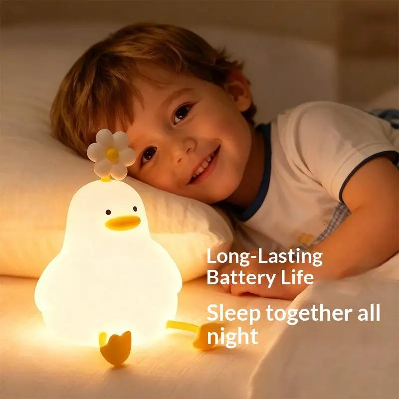 Cute Duck LED Night Light | USB Rechargeable Silicone Lamp LED Night Light Peaceful Pleasures Health and Wellness