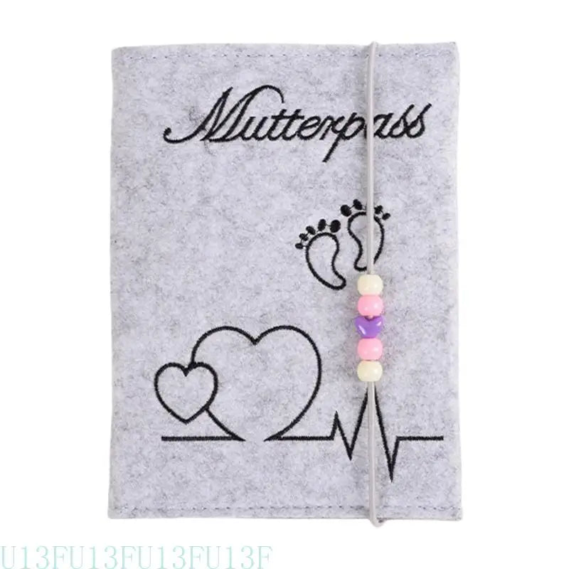 Felt Maternity Card Holder & Insurance Sleeve with Pocket