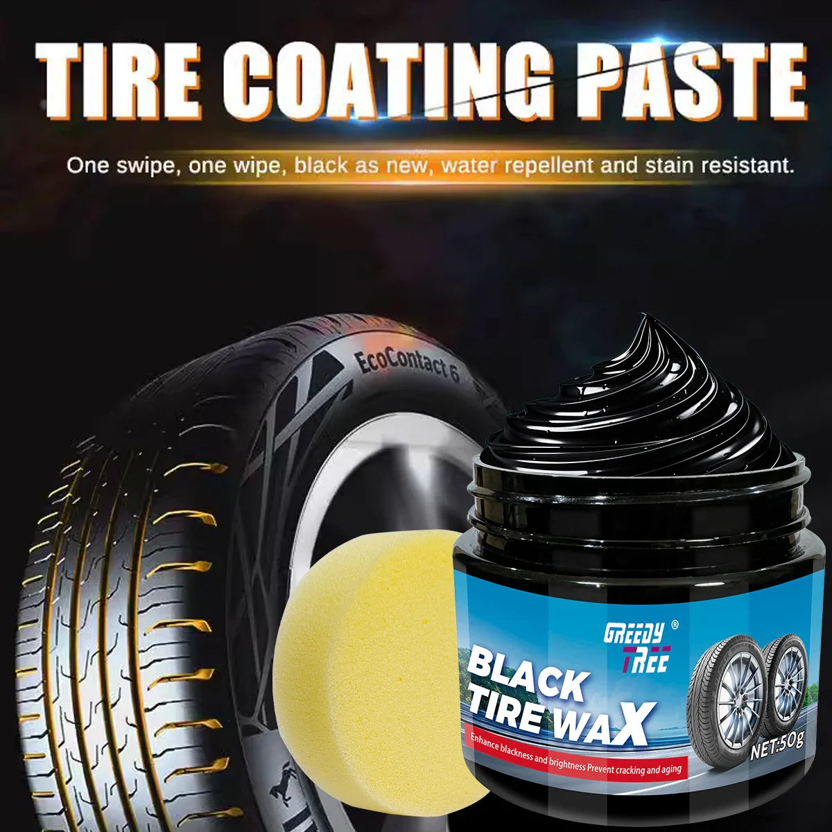 Black Tire Wax – Water-Resistant Wheel Shine & Protectant