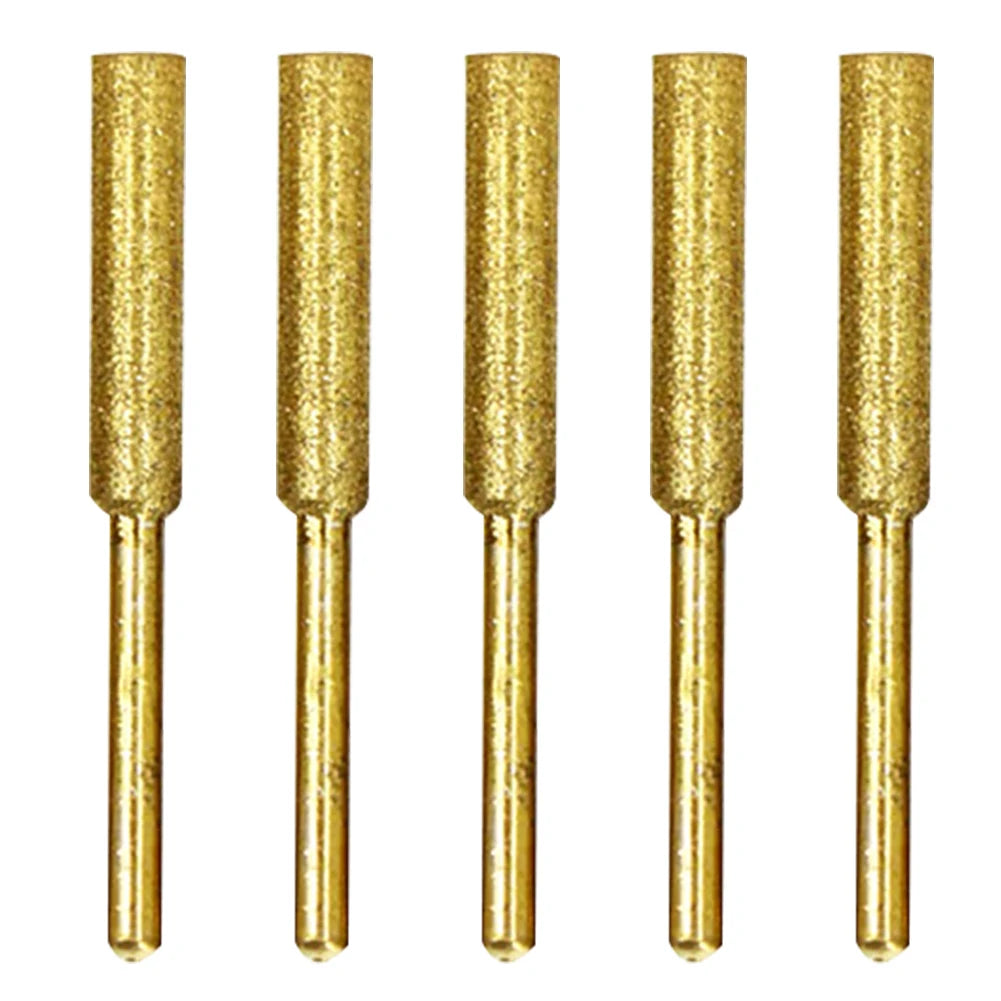 Diamond Chainsaw Sharpener Burr Set 4/4.8/5.5mm Peaceful Pleasures Health and Wellness 5pcs 4.8mm Gold United States