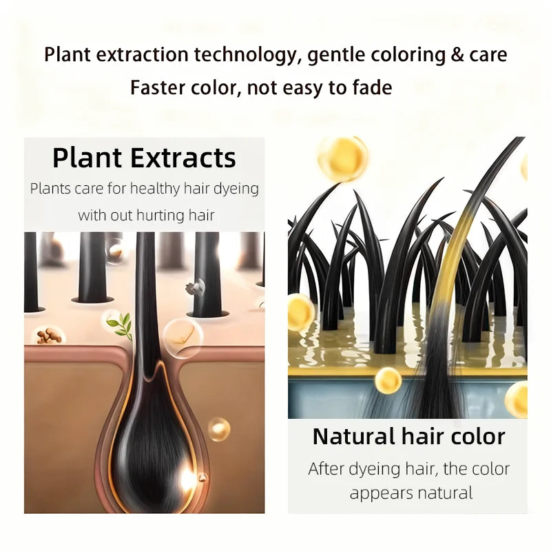 Obsidian black hair dye shampoo 4-in-1, long-lasting color, natural instant effect, black coverage, natural plant ingredients Peaceful Pleasures Health and Wellness