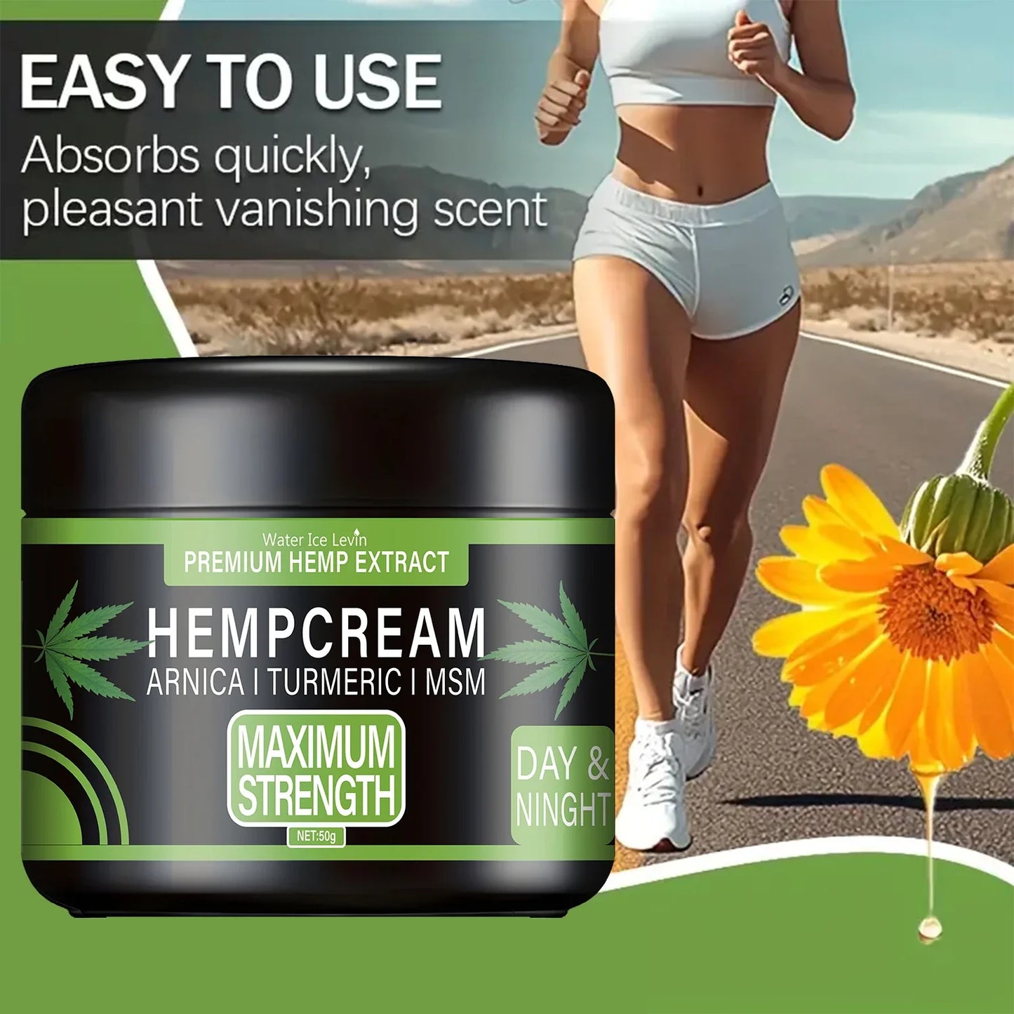 Hemp Extract Body Cream with Arnica, Turmeric & MSM – 50g