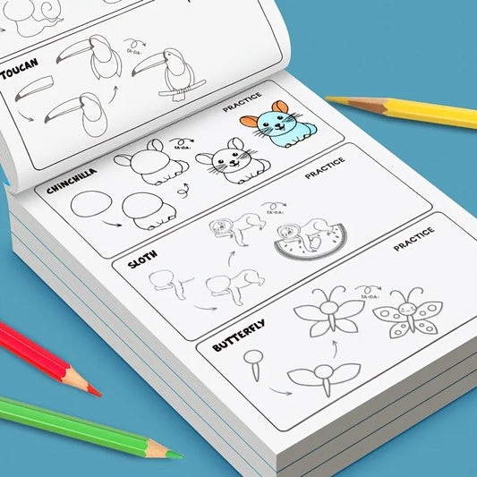 1 Book 32 Pages How Draw Step Easy-to-learn Art Course Guide Learning Peaceful Pleasures Health and Wellness 1Pc