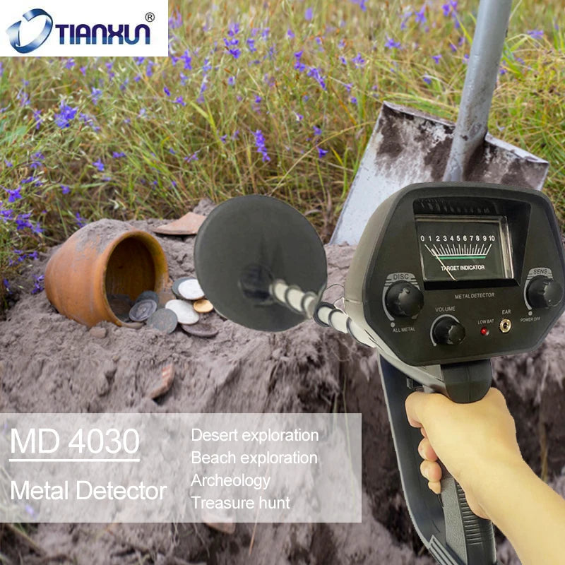 MD4030 Metal Detector Pinpointer Professional Gold Detectors Treasure Hunter Tracker Seeker Metal Finder Peaceful Pleasures Health and Wellness