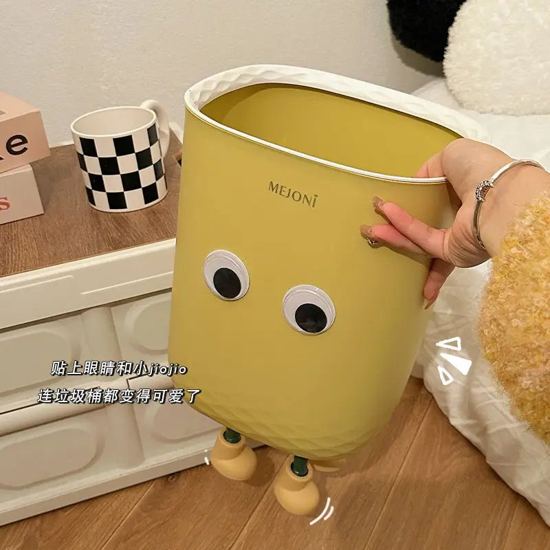 Practical Kitchen Trash Can Household Student Dormitory Large Capacity Creative Simple Cute Living Room Lidless Paper Basket New Peaceful Pleasures Health and Wellness 10L