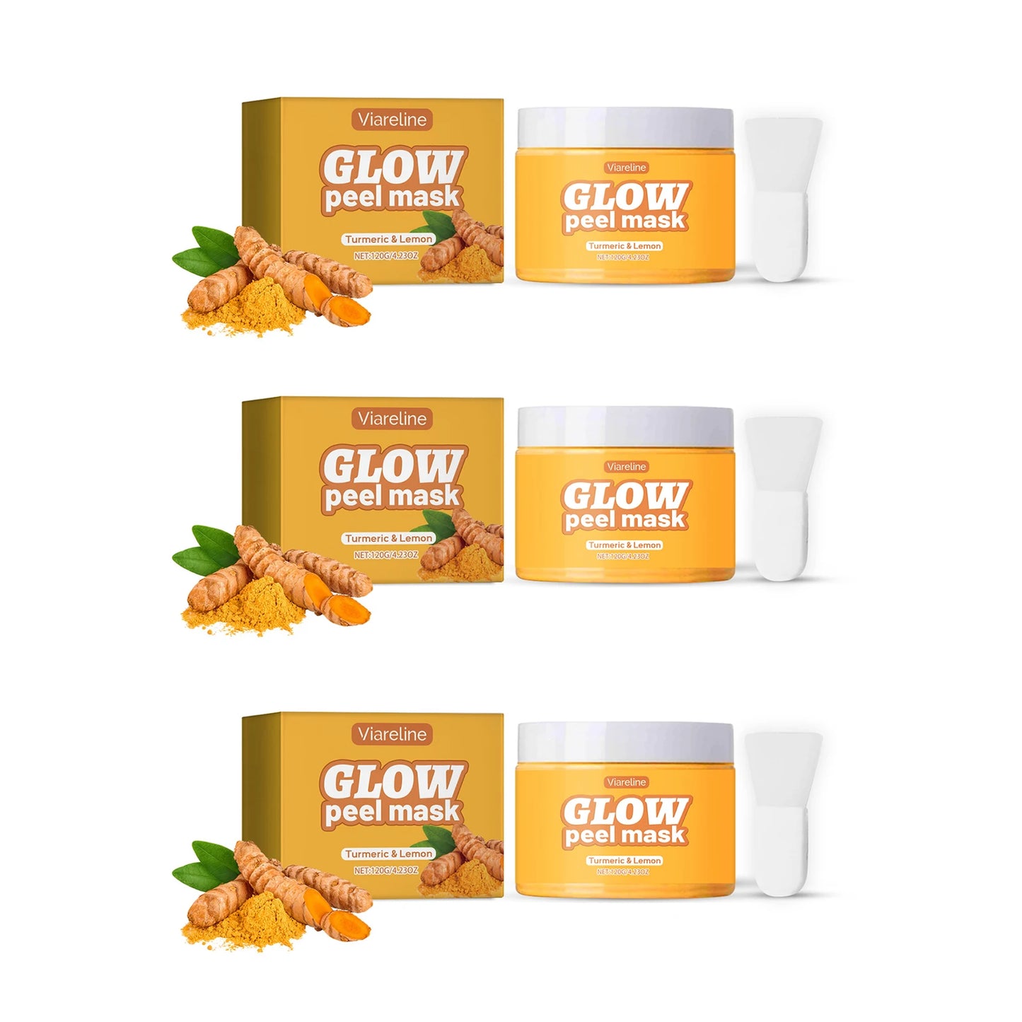 Turmeric Peel off Mask Deep Pore Cleansing Blackhead Removal Brightening Glowing Moisturizing Smoothing Exfoliating Facial Mask Peaceful Pleasures Health and Wellness 360g boxed