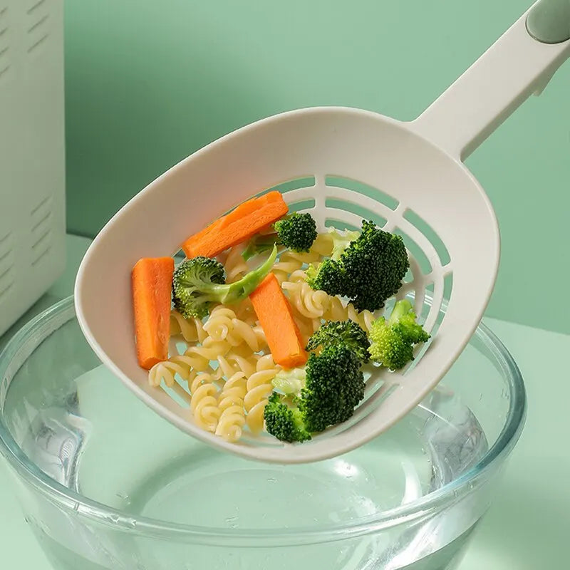 Leak Kitchen Pasta Spoon Fishing Dumplings Long Handle Food Grade High Temperature Resistant Spaghetti Large Funnel Peaceful Pleasures Health and Wellness