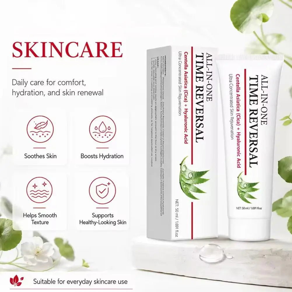 All iN One Time Reversal Centella Hyaluronic Acid Deep Moisturizing Hydrating Skin Rejuvenation Care Day and Night Use 50ml Peaceful Pleasures Health and Wellness