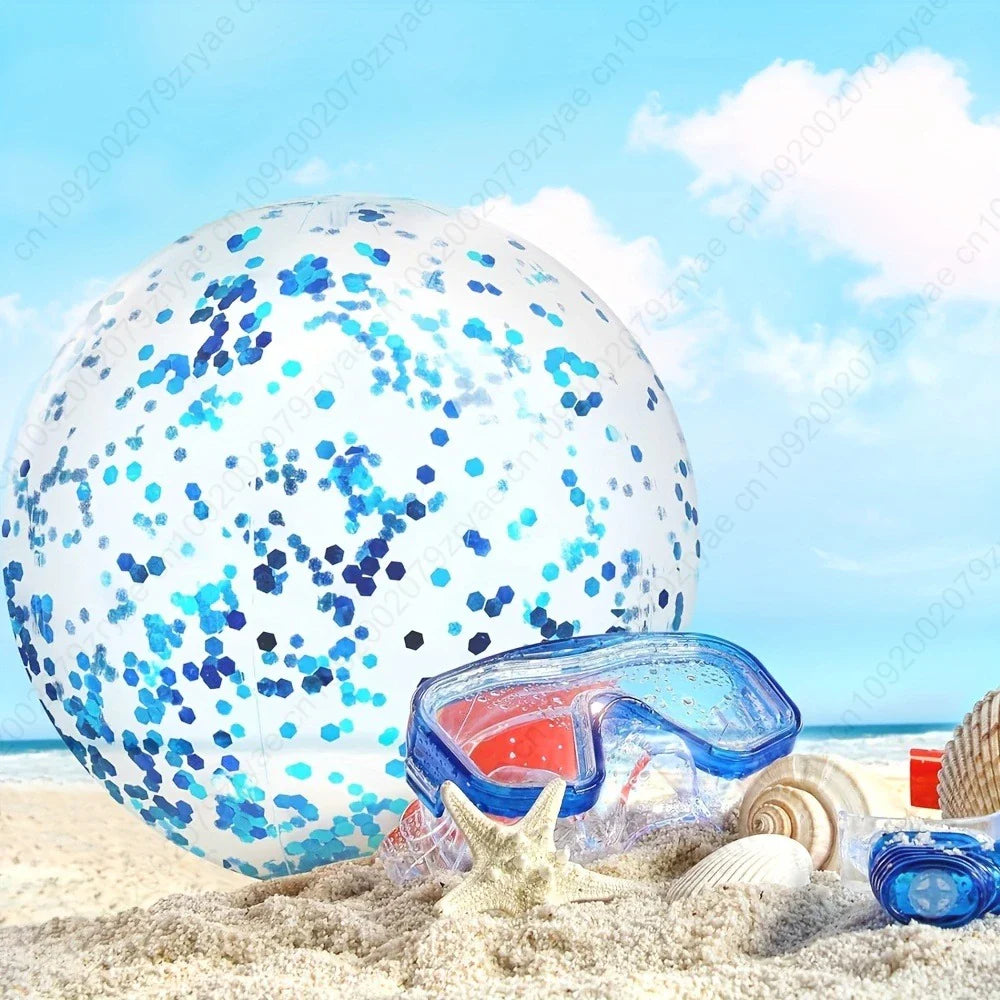 Inflatable Sequin Beach Ball – Pool Party Summer Fun Accessory