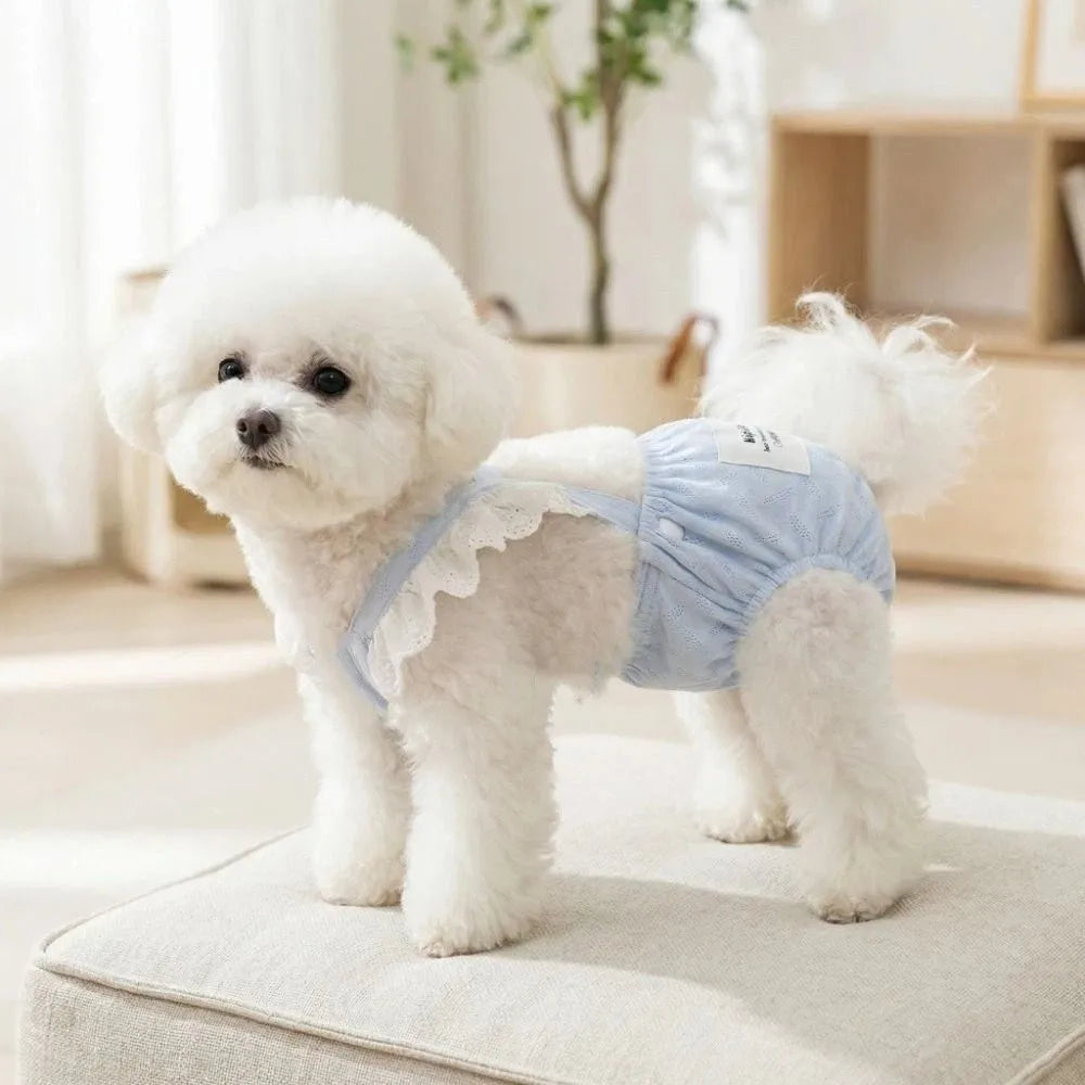 Female Dog Physiological Pants | Breathable Cotton Suspender Shorts