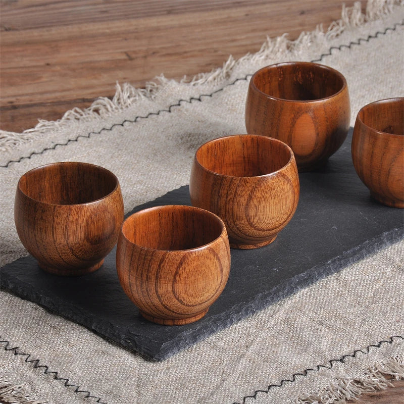 Wooden Big Belly Cups Handmade Natural Spruce Wood Cups Beer Tea Coffee Milk Water Cup Kitchen Bar Drinkware for Kitchen Peaceful Pleasures Health and Wellness