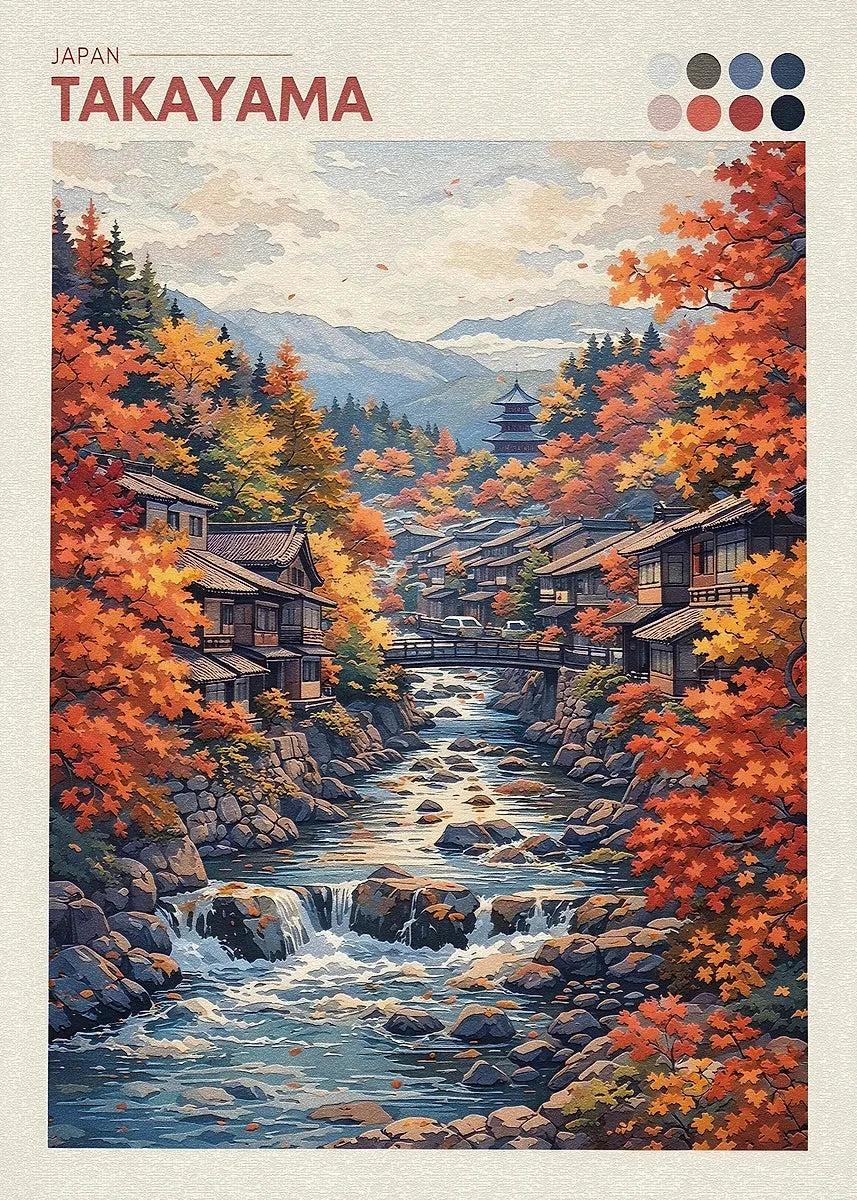 Japan Autumn Cityscape Posters Yokohama Shizuoka Hakodate Modern Prints Canvas Painting Wall Art Picture Home Living Room Decor Peaceful Pleasures Health and Wellness