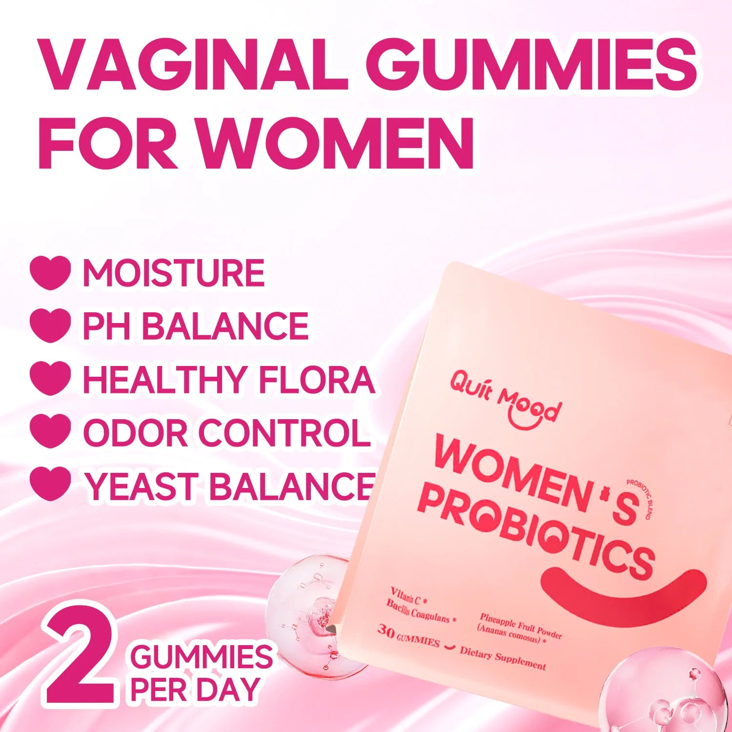 Women’s Probiotic Gummies – Hawaiian Pineapple | pH Balance, Gut & Immune Support | 30 Count Peaceful Pleasures Health and Wellness