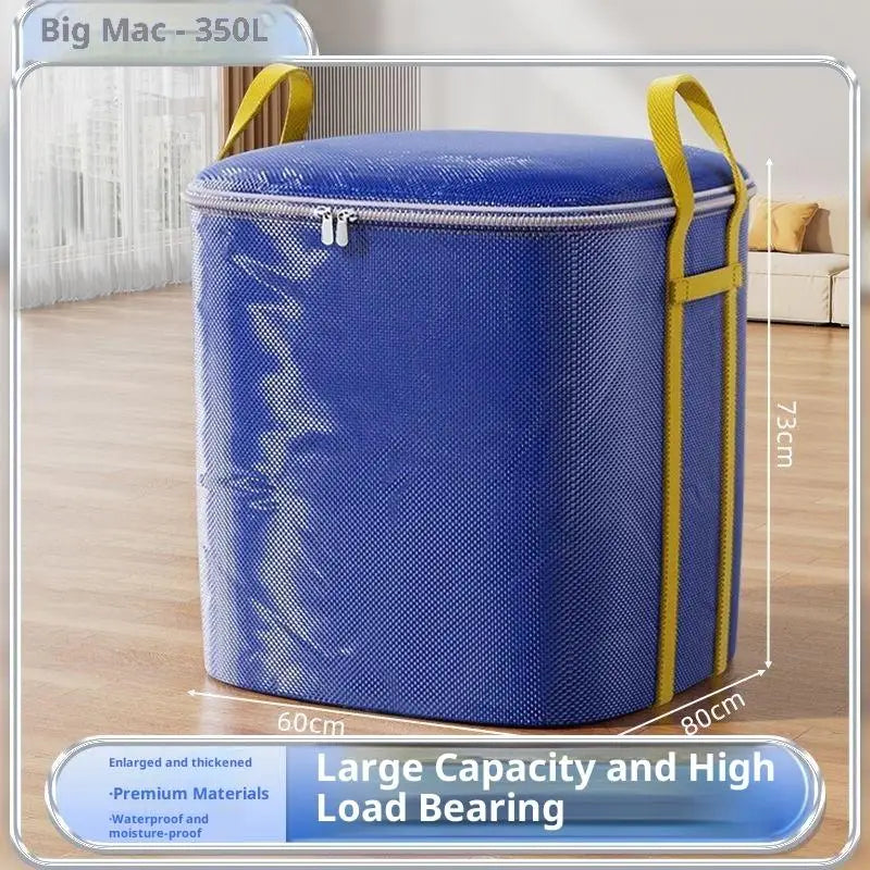 Extra-large Moving Storage Bag, Heavy-duty Waterproof Organizer Bag, Suitable For Storing Clothes, Blankets, Luggage, And Travel Peaceful Pleasures Health and Wellness XXL Blue