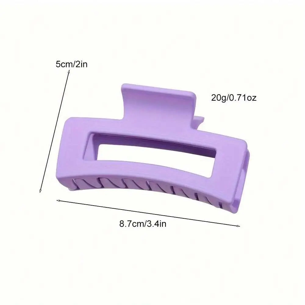 6 rectangular hair claw clips, solid color non-slip strong chin clip, styling accessories, thin thick hair for girls Peaceful Pleasures Health and Wellness