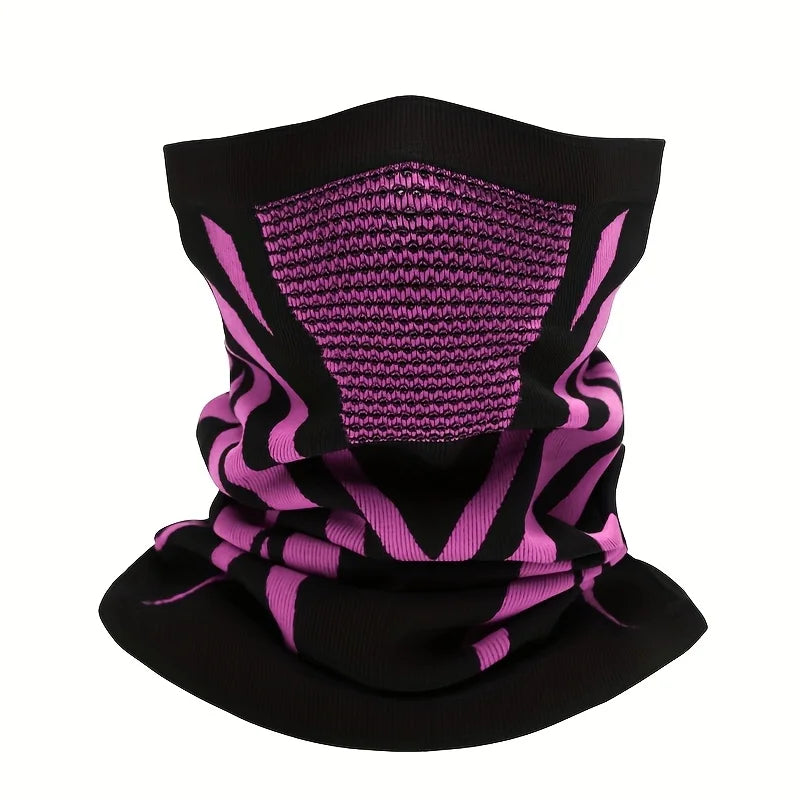 Mechanical Armor Netted Cycling Hoodie for Hiking, Skiing, Windproof, Insulating, Thick, Warm, Ear and Face Protection, Quick-Dr Peaceful Pleasures Health and Wellness PURPLE One Size