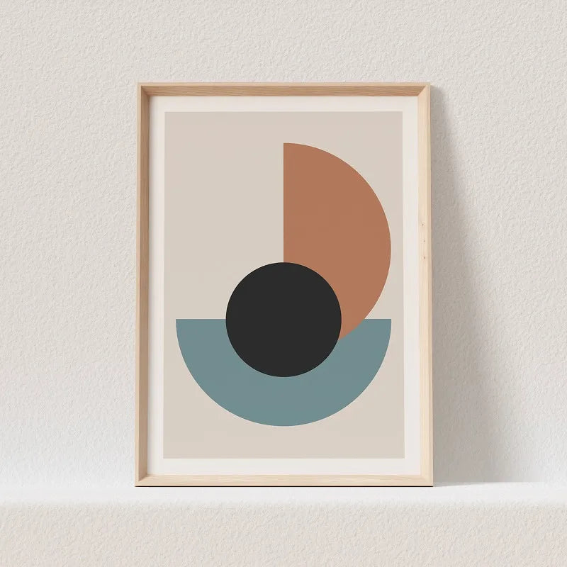 Boho Abstract Geometry Canvas Wall Art | Minimalist Print