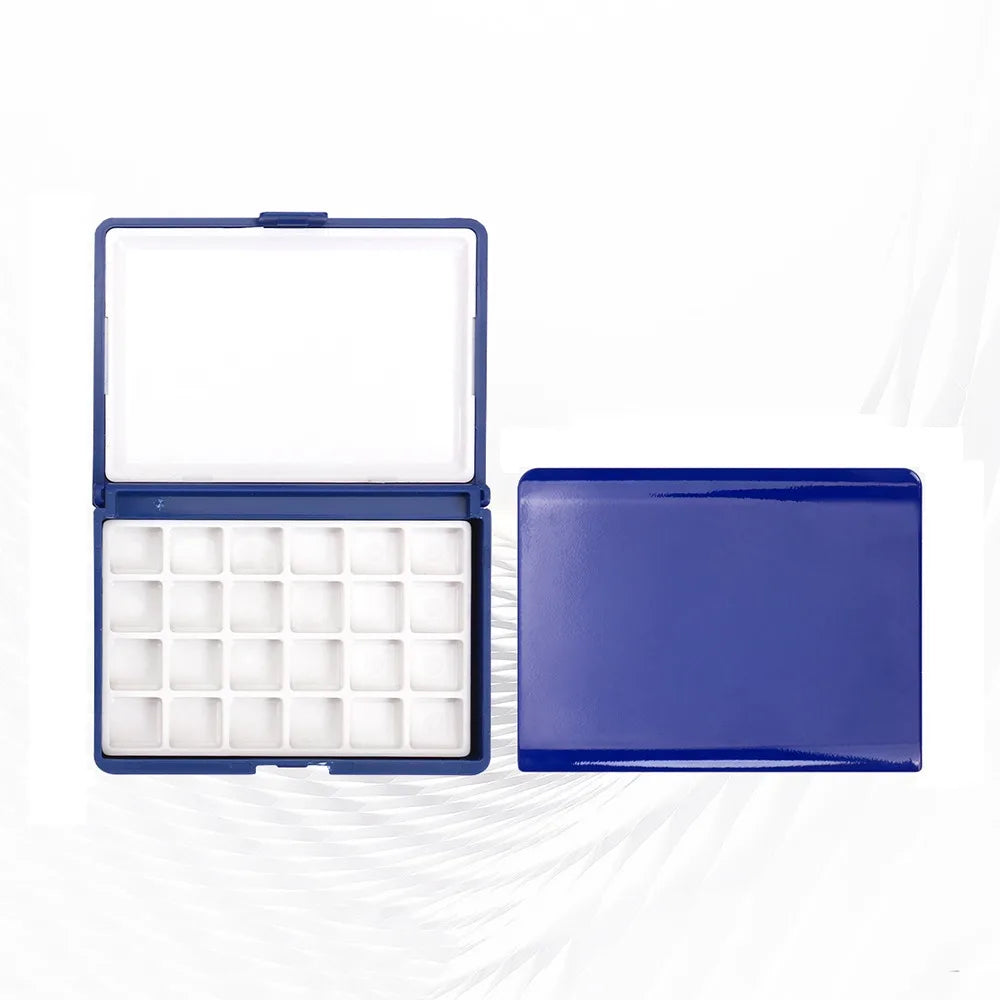 12/24 Grid Mini Watercolor Box Portable 1ml Painting Pigment Box Empty Watercolor Painting Palette Travel Sketching Peaceful Pleasures Health and Wellness Flat-B-24 Grid