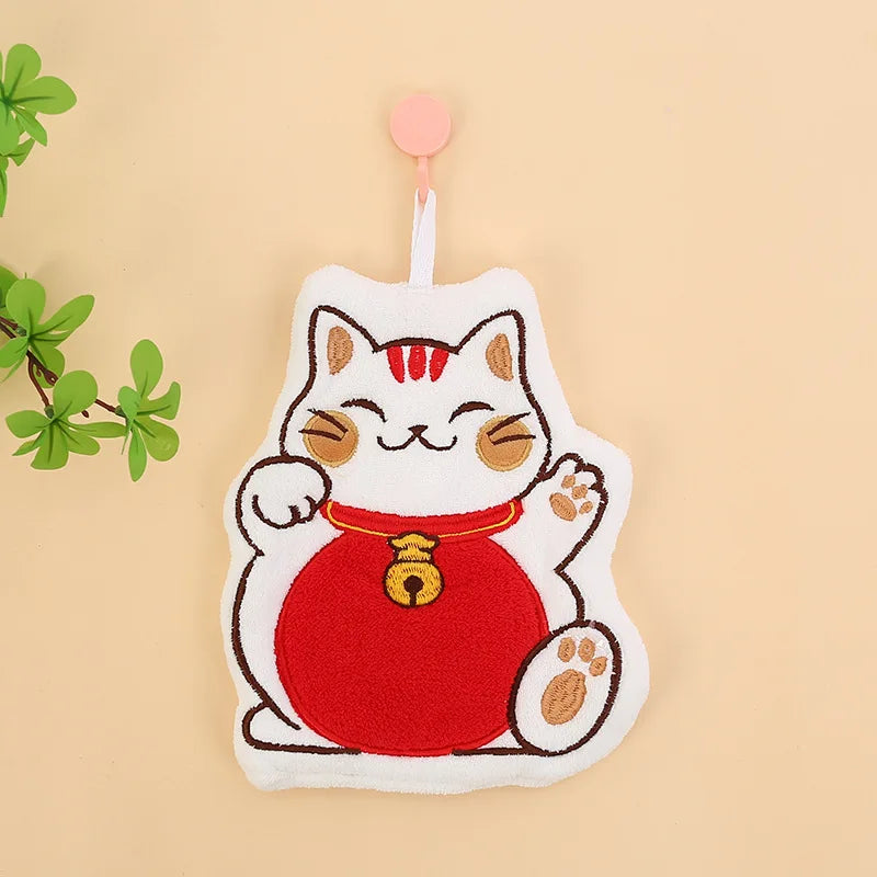Cute Cartoon Cat Hand Towel – Absorbent Quick-Dry Hanging Towel Hand Towel Peaceful Pleasures Health and Wellness 02 1pc