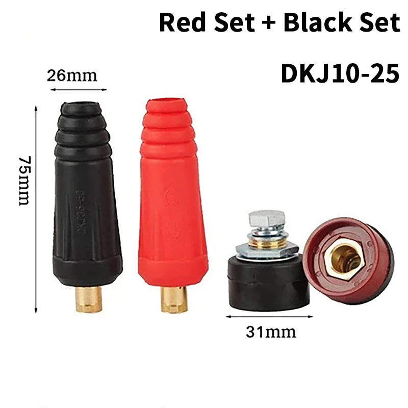 DKJ10-25 Quick Welding Cable Connector | European Style Brass