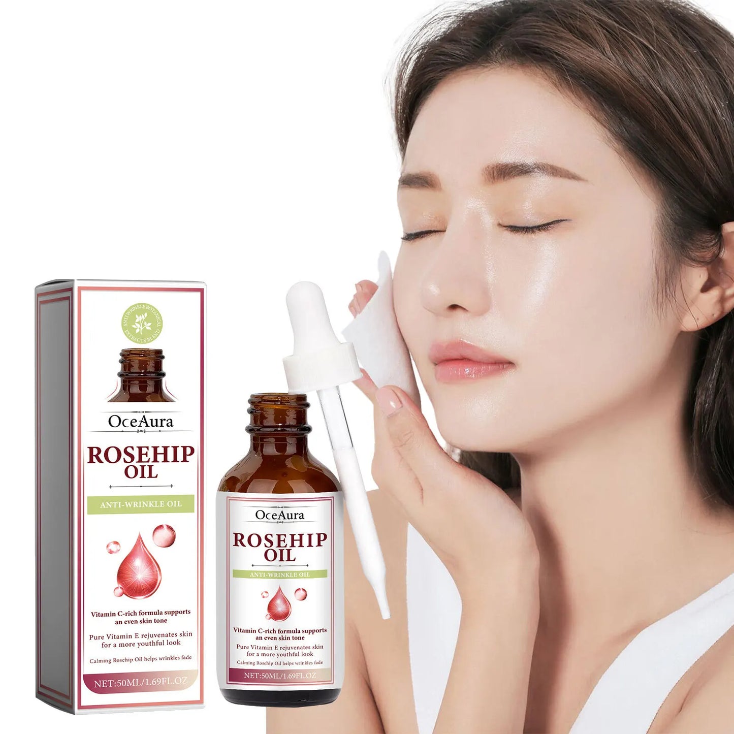 OceAura Rosehip Oil Face Serum – Fine Lines & Pore Firming 50ml
