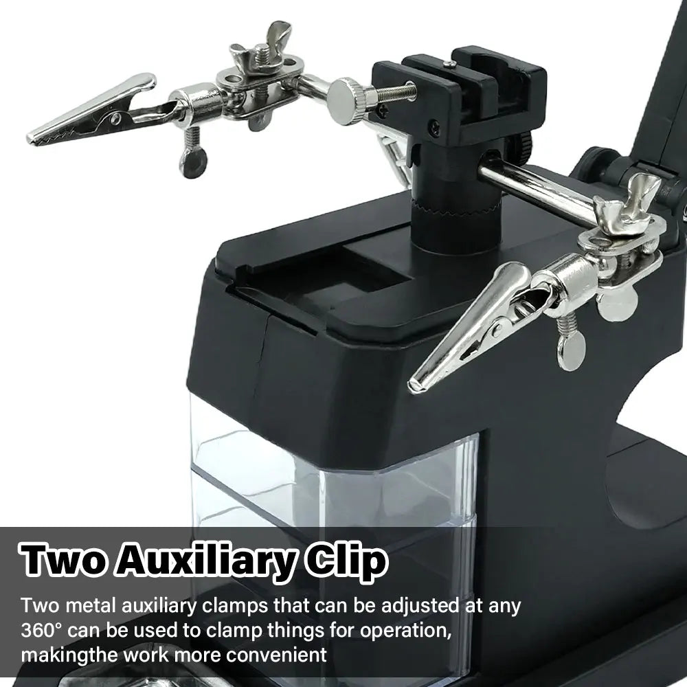 NEW 2.5X 4X 16X Magnifying Glass Soldering Stand with 16 LED Lights - Third Hand Tool for Welding Repair and Inspection Work Peaceful Pleasures Health and Wellness