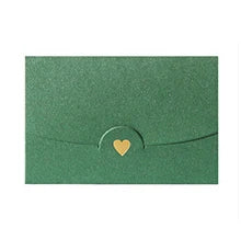 (20 pieces/lot) 10.5*7CM Small Greeting Card Name Card Envelope Hot Stamping Love Pearlescent Paper Mini Envelopes Peaceful Pleasures Health and Wellness 20pcs Dark Green